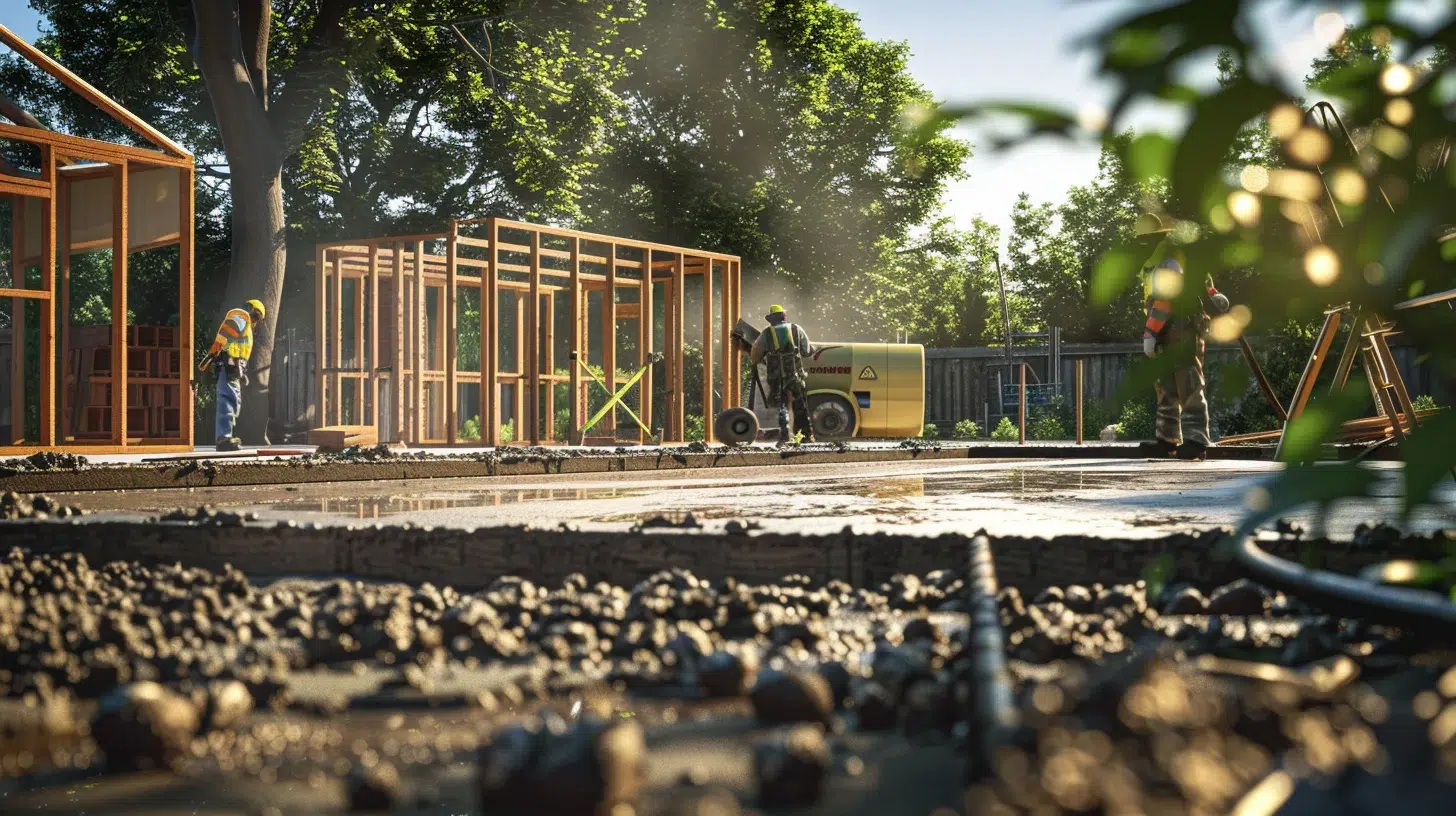 Techniques spécifiques pour couler une dalle de béton pour un abri de jardin